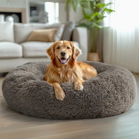 Fluffy Calming Cat Dog Donut Bed