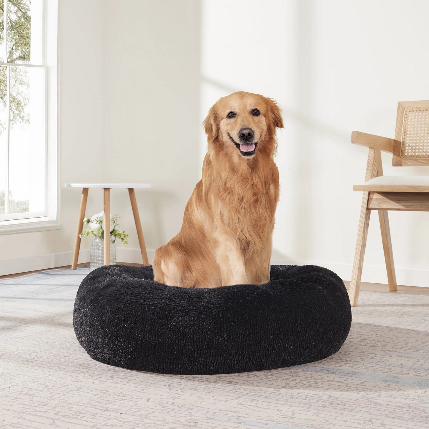 Fluffy Calming Cat Dog Donut Bed
