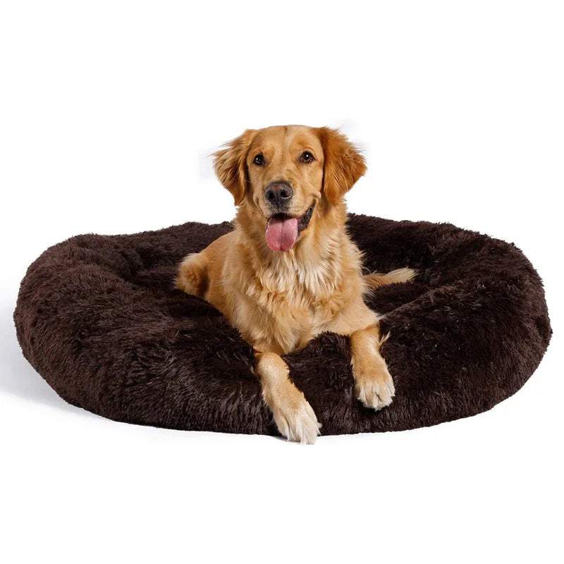 Fluffy Calming Cat Dog Donut Bed