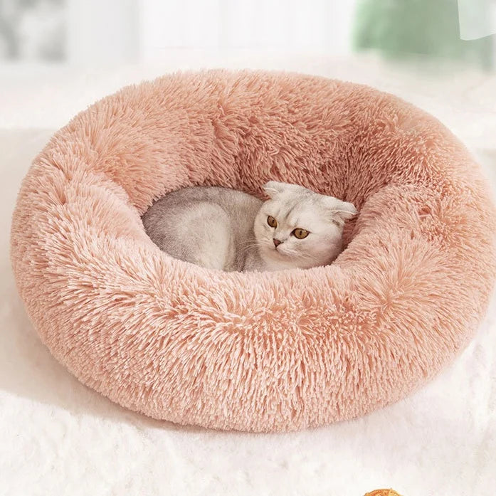 Fluffy Calming Cat Dog Donut Bed