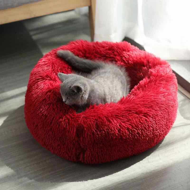 Fluffy Calming Cat Dog Donut Bed