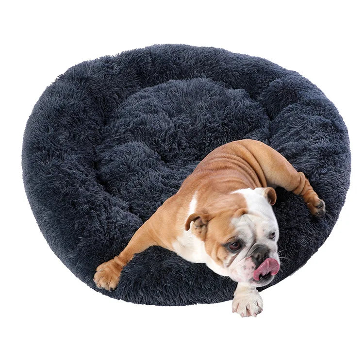 Fluffy Cushion Soft Cat Dog Pet Donut Round Bed