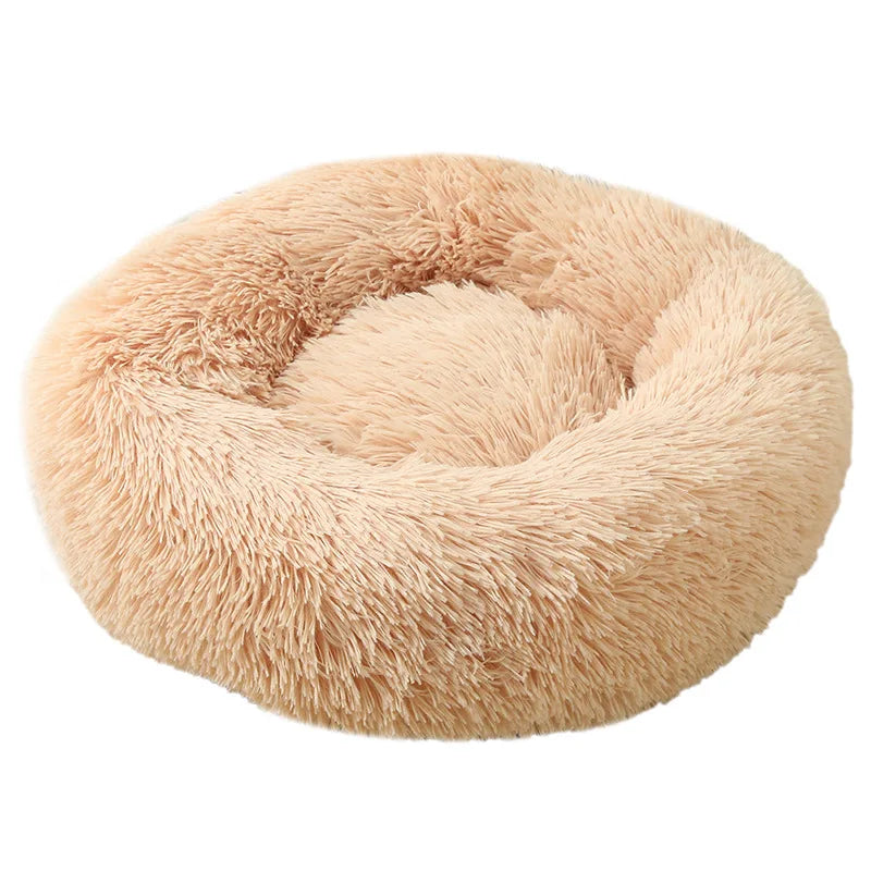 Fluffy Cushion Soft Cat Dog Pet Donut Round Bed