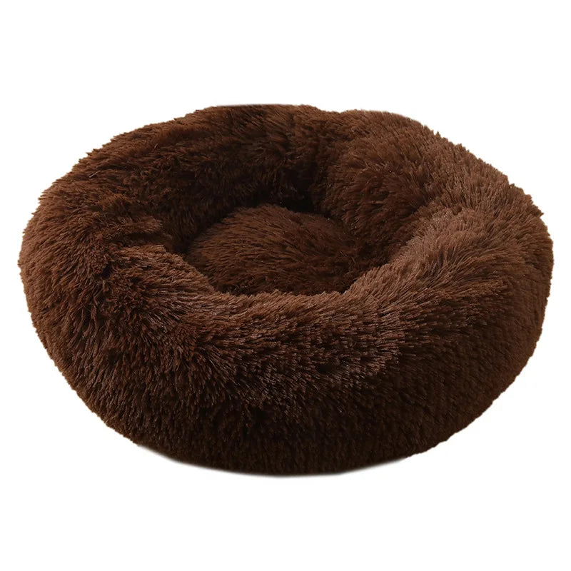 Fluffy Cushion Soft Cat Dog Pet Donut Round Bed