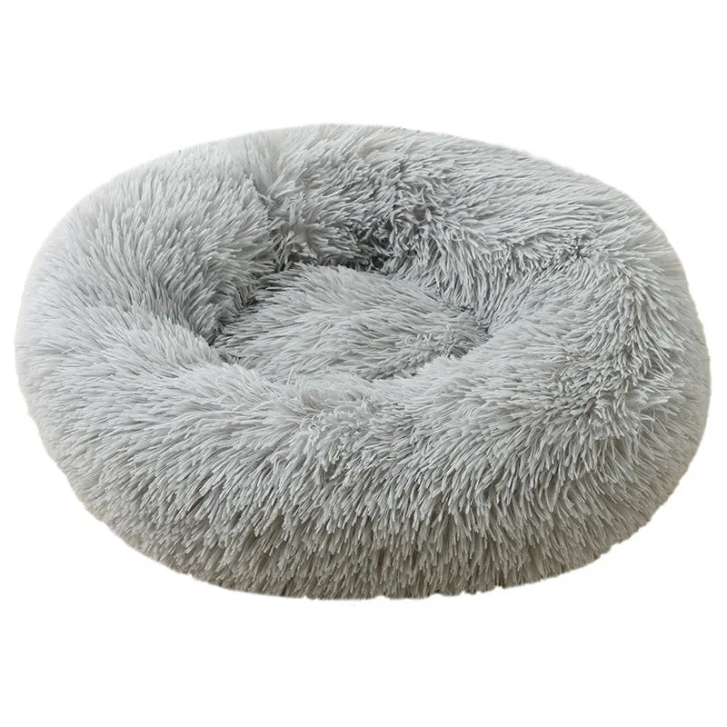 Fluffy Cushion Soft Cat Dog Pet Donut Round Bed