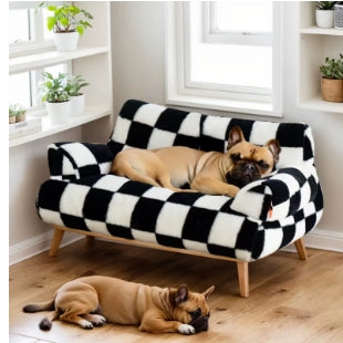 Checkered Pet Cat Dog Sofa Bed