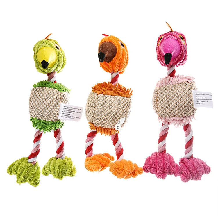 Squeaky Plush Dog Toy Corduroy 11 inches