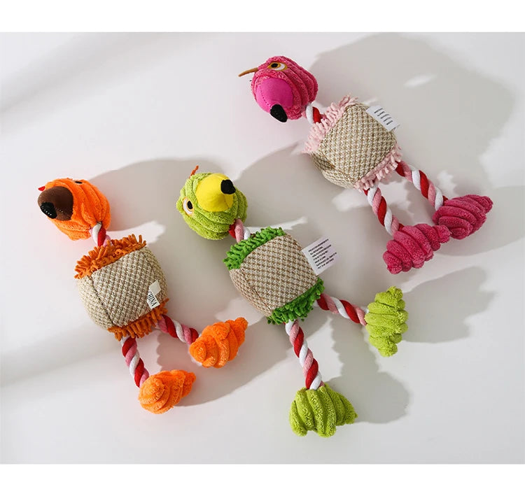 Squeaky Plush Dog Toy Corduroy 11 inches