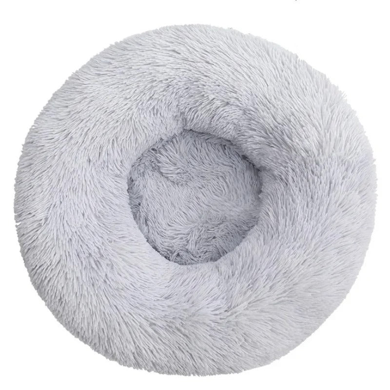 Calming Donut Pet Bed– Fluffy Washable Dog and Cat Round Bed