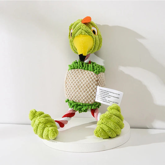 Squeaky Plush Dog Toy Corduroy 11 inches