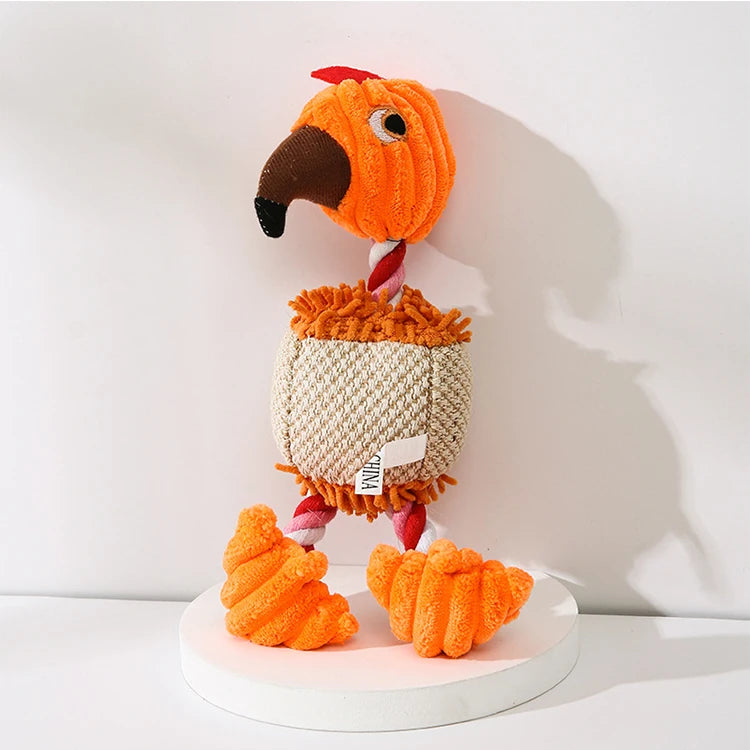 Squeaky Plush Dog Toy Corduroy 11 inches