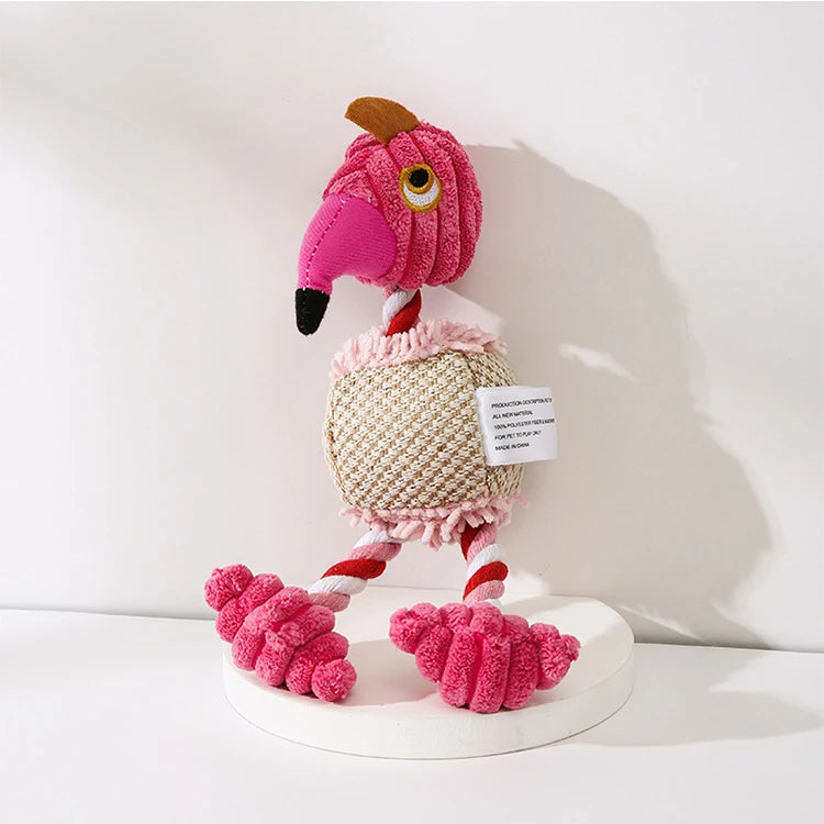 Squeaky Plush Dog Toy Corduroy 11 inches