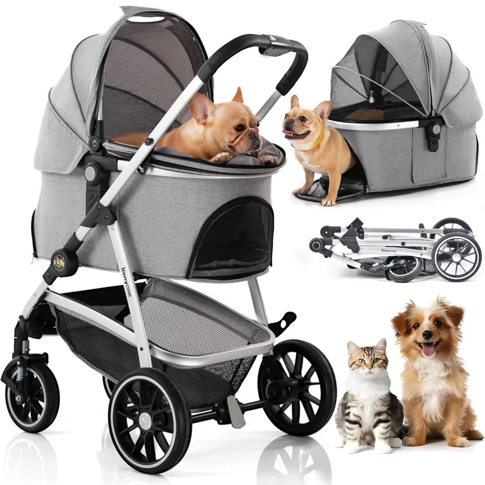 Detachable Dog Stroller 3 in 1 Dog for Medium Small Size Dogs, Large Cat Stroller