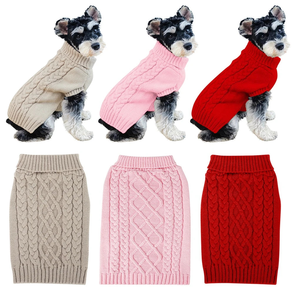 Wool Knitted Dog Sweater for Small & Medium Dogs – Chihuahua, Yorkshire, Puppy Winter Clothes"