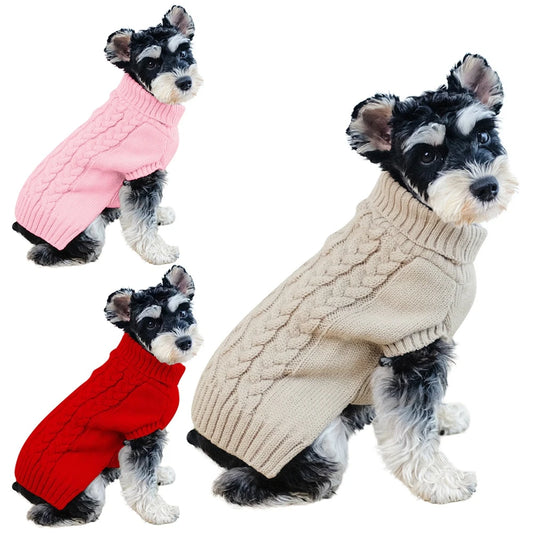 Wool Knitted Dog Sweater for Small & Medium Dogs – Chihuahua, Yorkshire, Puppy Winter Clothes"