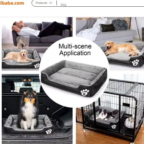 Luxury Waterproof Ultra Soft Pet Dog Bed Rectangle Washable