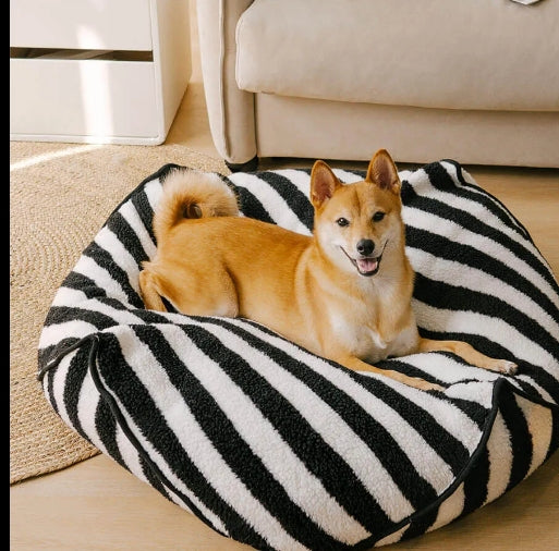 ChillPaws™ Calming Striped Bean Bag Pet Bed