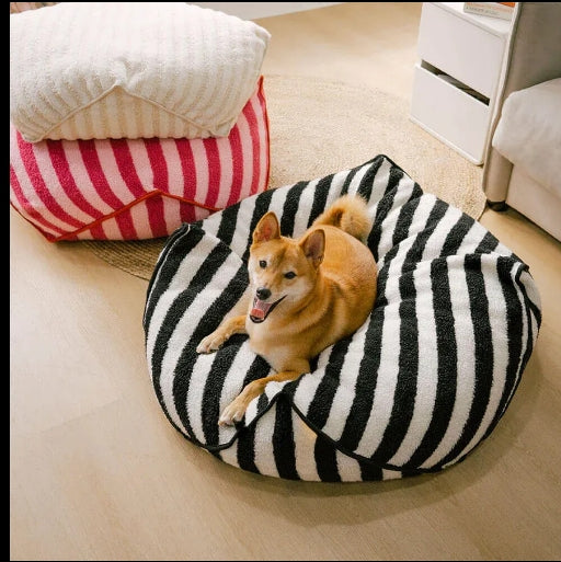 ChillPaws™ Calming Striped Bean Bag Pet Bed