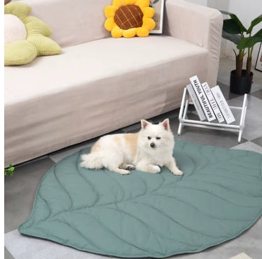 Leaf Shaped Dog Mat Blanket Summer Cooling Dog Bed