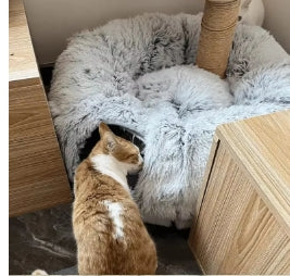 CozyCave™ Round Donut Calming Tunnel Cat Bed