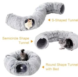 CozyCave™ Round Donut Calming Tunnel Cat Bed