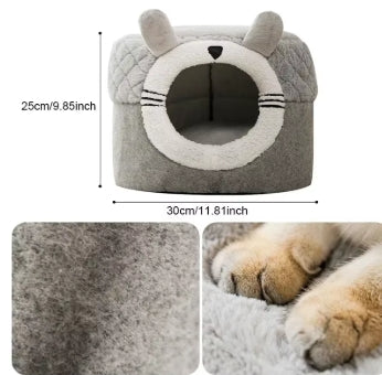 WarmWhiskers™ Plush Cat & Dog Bed House Nest