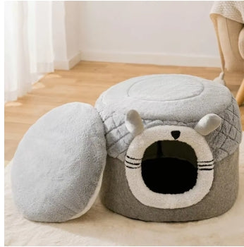 WarmWhiskers™ Plush Cat & Dog Bed House Nest