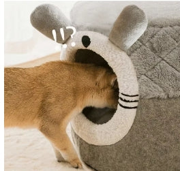 WarmWhiskers™ Plush Cat & Dog Bed House Nest