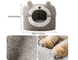 WarmWhiskers™ Plush Cat & Dog Bed House Nest