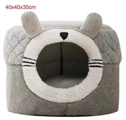 WarmWhiskers™ Plush Cat & Dog Bed House Nest