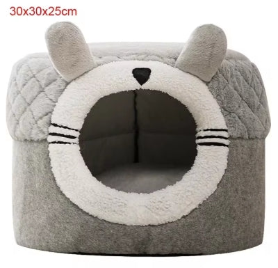 WarmWhiskers™ Plush Cat & Dog Bed House Nest