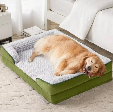 Orthopedic Large Pet Dog Sofa Bed with Egg Crate Foam Removable Washable Pillow