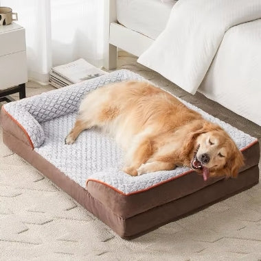 Orthopedic Large Pet Dog Sofa Bed with Egg Crate Foam Removable Washable Pillow