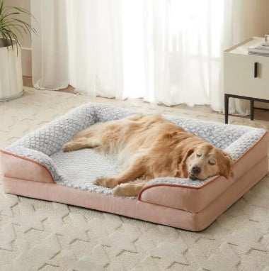 Orthopedic Large Pet Dog Sofa Bed with Egg Crate Foam Removable Washable Pillow