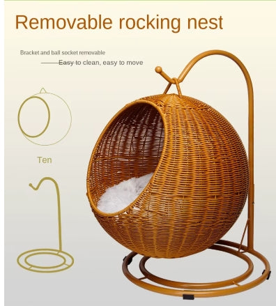 RattanNest™ Handwoven Cat & Dog Kennel 🐾