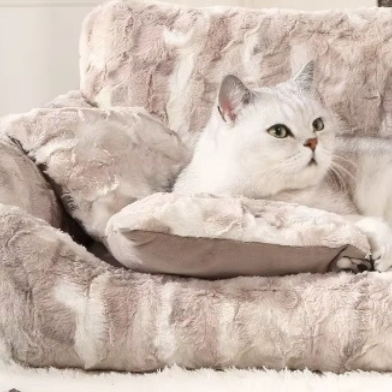 Fluffy Nesting Dog Bed for Cat and Small Dog