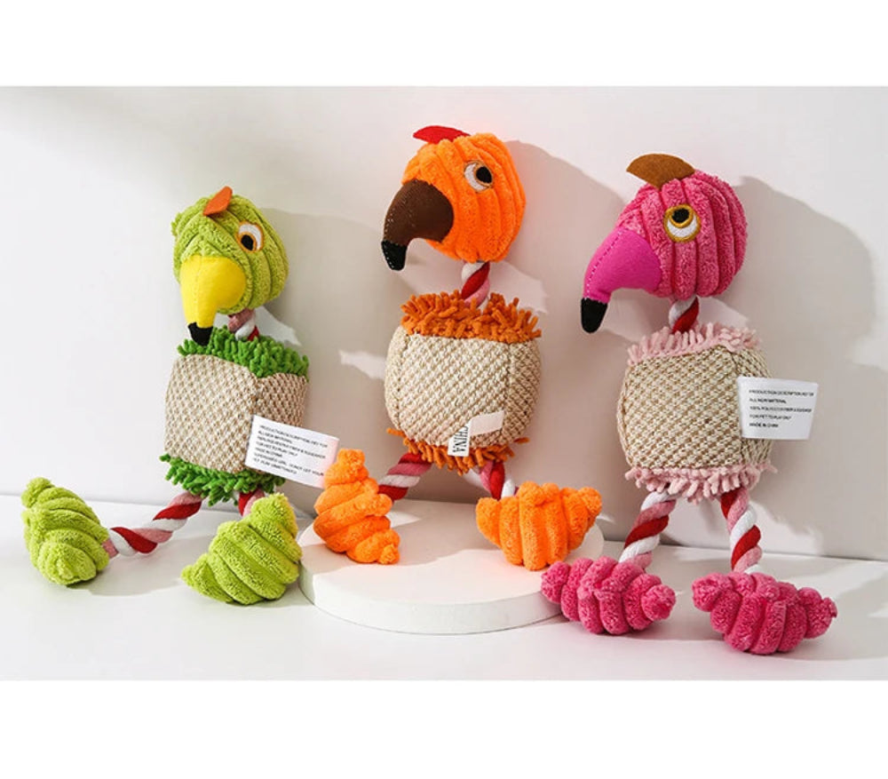Squeaky Plush Dog Toy Corduroy 11 inches